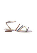 Multicolor Crystal Strappy Sandals – Elegant Women’s Flat Shoes