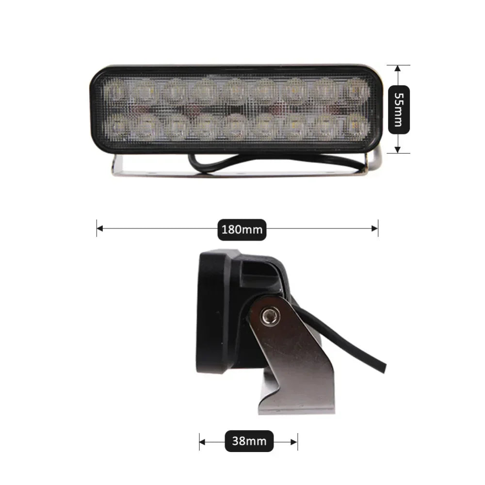 7 Inch 18x3W LED Light Bar - Ultra Flood Lights