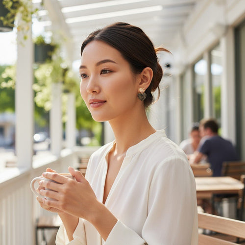 Aida · Handgeschilderde Hartjes Oorbellen · Metallic kleuren