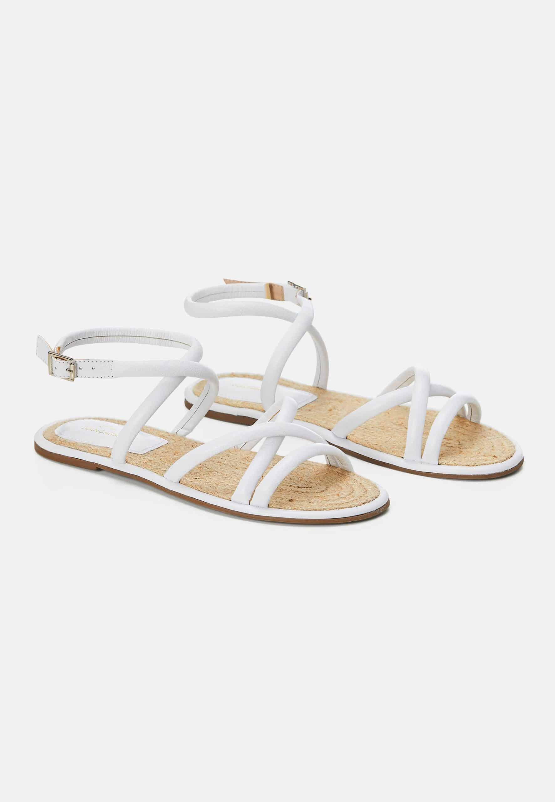 White Angico Women's Leather Sandals